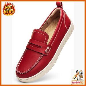 Classic Penny Loafers Leather Slip On Flats Comfortable Office Everyday Walking